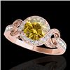 Image 1 : 1.33 CTW Certified Si Fancy Intense Yellow Diamond Solitaire Halo Ring 10K Rose Gold - REF-176T4X - 
