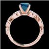 Image 2 : 1.4 CTW SI Certified Fancy Blue Diamond Solitaire Ring 10K Rose Gold - REF-162T4X - 35247