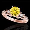 Image 1 : 1.15 CTW Certified Si Intense Yellow Diamond Solitaire Antique Ring 10K Rose Gold - REF-156T4X - 348