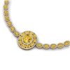 Image 1 : 39.04 CTW Royalty Canary Citrine & VS Diamond Necklace 18K Yellow Gold - REF-818M2F - 39290