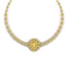 Image 2 : 39.04 CTW Royalty Canary Citrine & VS Diamond Necklace 18K Yellow Gold - REF-818M2F - 39290