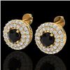 Image 1 : 1.40 CTW Micro VS/SI Diamond Designer Earrings 18K Yellow Gold - REF-84Y9N - 20192