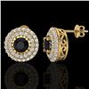 Image 2 : 1.40 CTW Micro VS/SI Diamond Designer Earrings 18K Yellow Gold - REF-84Y9N - 20192