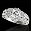 Image 1 : 1.5 CTW H-SI/I Certified Diamond Solitaire Halo Ring 10K White Gold - REF-180X2T - 34069