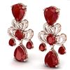 Image 2 : 58.73 CTW Royalty Designer Ruby & VS Diamond Earrings 18K Rose Gold - REF-636Y4N - 38674