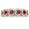 Image 1 : 32.15 CTW Royalty Ruby & VS Diamond Bracelet 18K Rose Gold - REF-690X9T - 38689