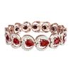 Image 4 : 32.15 CTW Royalty Ruby & VS Diamond Bracelet 18K Rose Gold - REF-690X9T - 38689