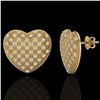 Image 2 : 1.50 Designer CTW Micro Pave VS/SI Diamond Heart Earrings 14K Yellow Gold - REF-110H4W - 20178