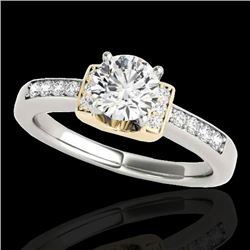 1.11 CTW H-SI/I Certified Diamond Solitaire Ring Two Tone 10K White & Yellow Gold - REF-156N4Y - 348