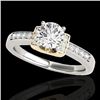 Image 1 : 1.11 CTW H-SI/I Certified Diamond Solitaire Ring Two Tone 10K White & Yellow Gold - REF-156N4Y - 348