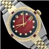 Image 1 : Rolex Ladies Two Tone 14K Gold/SS, Diam Dial & Diam/Ruby Bezel, Saph Crystal - REF-368F7M