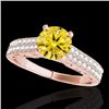 Image 1 : 1.41 CTW Certified Si Intense Yellow Diamond Solitaire Antique Ring 10K Rose Gold - REF-176R4K - 347