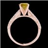 Image 2 : 1.41 CTW Certified Si Intense Yellow Diamond Solitaire Antique Ring 10K Rose Gold - REF-176R4K - 347