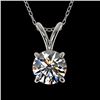 Image 1 : 0.72 CTW Certified H-SI/I Quality Diamond Solitaire Necklace 10K White Gold - REF-100M2F - 36736