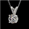 Image 2 : 0.72 CTW Certified H-SI/I Quality Diamond Solitaire Necklace 10K White Gold - REF-100M2F - 36736