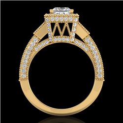 3.53 CTW Princess VS/SI Diamond Micro Pave 3 Stone Ring 18K Yellow Gold - REF-618H2W - 37177