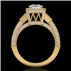 Image 1 : 3.53 CTW Princess VS/SI Diamond Micro Pave 3 Stone Ring 18K Yellow Gold - REF-618H2W - 37177