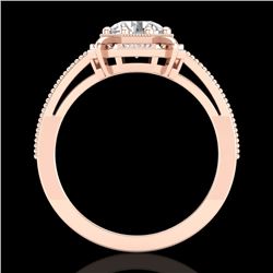 1 CTW VS/SI Diamond Solitaire Art Deco Ring 18K Rose Gold - REF-318N3Y - 36873