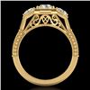 Image 1 : 1.05 CTW VS/SI Diamond Solitaire Art Deco 3 Stone Ring 18K Yellow Gold - REF-200R2K - 37102