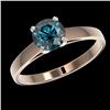 Image 2 : 1.06 CTW Certified Intense Blue SI Diamond Solitaire Engagement Ring 10K Rose Gold - REF-140F4M - 36