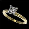 Image 1 : 1 CTW Certified VS/SI Quality Princess Diamond Engagement Ring 10K Yellow Gold - REF-297M2F - 32899