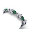 Image 2 : 24.8 CTW Royalty Emerald & VS Diamond Bracelet 18K White Gold - REF-472M8F - 38730