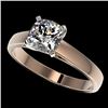 Image 1 : 1.25 CTW Certified VS/SI Quality Cushion Cut Diamond Solitaire Ring 10K Rose Gold - REF-372M3F - 330