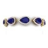 Image 1 : 42 CTW Royalty Sapphire & VS Diamond Bracelet 18K Yellow Gold - REF-527M3F - 38864