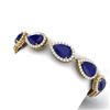 Image 2 : 42 CTW Royalty Sapphire & VS Diamond Bracelet 18K Yellow Gold - REF-527M3F - 38864