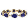 Image 4 : 42 CTW Royalty Sapphire & VS Diamond Bracelet 18K Yellow Gold - REF-527M3F - 38864