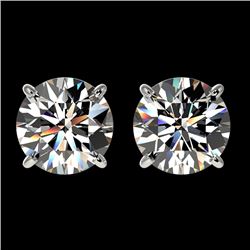 2 CTW Certified H-SI/I Quality Diamond Solitaire Stud Earrings 10K White Gold - REF-289M3F - 33080