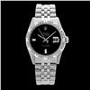 Image 2 : Rolex Men's Stainless Steel, QuickSet, Diam Dial with Pyrimid Diam Bezel  - REF-441M8H