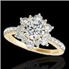 Image 1 : 2 CTW H-SI/I Certified Diamond Solitaire Halo Ring 10K Yellow Gold - REF-200X2T - 33708