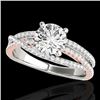 Image 1 : 1.65 CTW H-SI/I Certified Diamond Solitaire Ring Two Tone 10K White & Rose Gold - REF-222W8H - 35547
