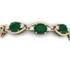 Image 1 : 22.15 CTW Royalty Emerald & VS Diamond Bracelet 18K Yellow Gold - REF-418M2F - 38960