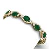 Image 2 : 22.15 CTW Royalty Emerald & VS Diamond Bracelet 18K Yellow Gold - REF-418M2F - 38960
