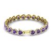 Image 4 : 23 CTW Amethyst & Micro Pave Bracelet Heart Halo 14K Yellow Gold - REF-378N5Y - 22611