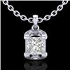 Image 1 : 1.25 CTW Princess VS/SI Diamond Solitaire Art Deco Necklace 18K White Gold - REF-315M2F - 37154