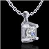 Image 4 : 1.25 CTW Princess VS/SI Diamond Solitaire Art Deco Necklace 18K White Gold - REF-315M2F - 37154