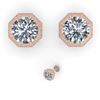 Image 2 : 2.05 CTW VS/SI Diamond Stud Solitaire Earrings 18K Rose Gold - REF-561M9F - 35975