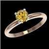 Image 2 : 0.75 CTW Certified Intense Yellow SI Diamond Solitaire Engagement Ring 10K Rose Gold - REF-85T5X - 3