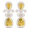 27.31 CTW Royalty Canary Citrine & VS Diamond Earrings 18K Rose Gold - REF-301M8F - 39553