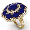 14.4 CTW Royalty Designer Sapphire & VS Diamond Ring 18K Yellow Gold - REF-250Y9N - 39191