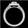 1.1 CTW VS/SI Diamond Art Deco Ring 18K White Gold - REF-227N3Y - 37265