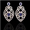 7 CTW Tanzanite & Micro VS/SI Diamond Heart Earrings Solitaire 14K Rose Gold - REF-381W8H - 21142
