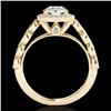 Image 2 : 1.93 CTW H-SI/I Certified Diamond Solitaire Halo Ring 10K Yellow Gold - REF-351K6R - 33609