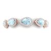 41.87 CTW Royalty Sky Topaz & VS Diamond Bracelet 18K Rose Gold - REF-418T2X - 38866
