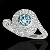 1.86 CTW SI Certified Fancy Blue Diamond Solitaire Halo Ring 10K White Gold - REF-200X2T - 34509