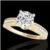 1.5 CTW H-SI/I Certified Diamond Solitaire Antique Ring 10K Yellow Gold - REF-221R8K - 34731
