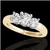 Image 1 : 2 CTW H-SI/I Certified Diamond 3 Stone Solitaire Set 10K Yellow Gold - REF-290W9H - 35441